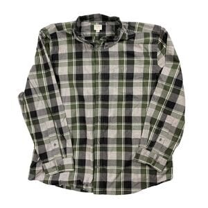 Filson Mens Size 3XL Gray Green Black Plaid Long Sleeve Button Up Shirt